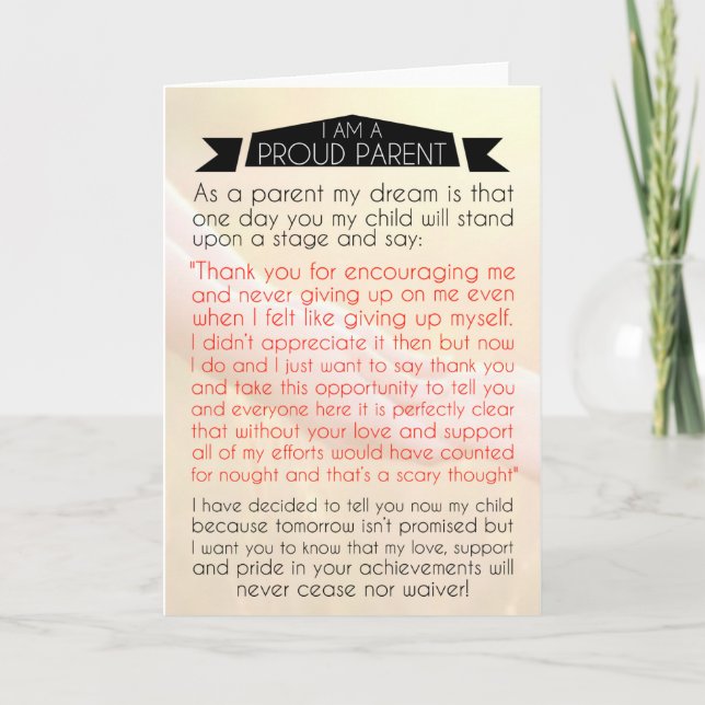 Yo Make Me So Proud Thank You Card (Front)