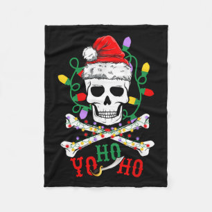 Yo S Ho Rate Boat Cruise Xmas Skull Crossbones Chr Fleece Blanket