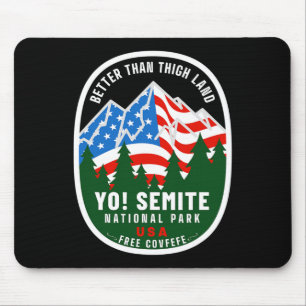 Yo Semite National Park Funny American Flag Thigh Mouse Mat