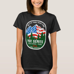 Yo Semite National Park Funny American Flag Thigh  T-Shirt