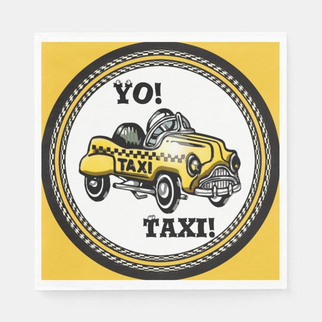 Yo! Taxi! Kids Party Napkin (Front)