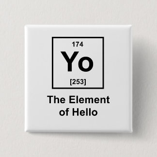Yo! The Element of Hello 15 Cm Square Badge