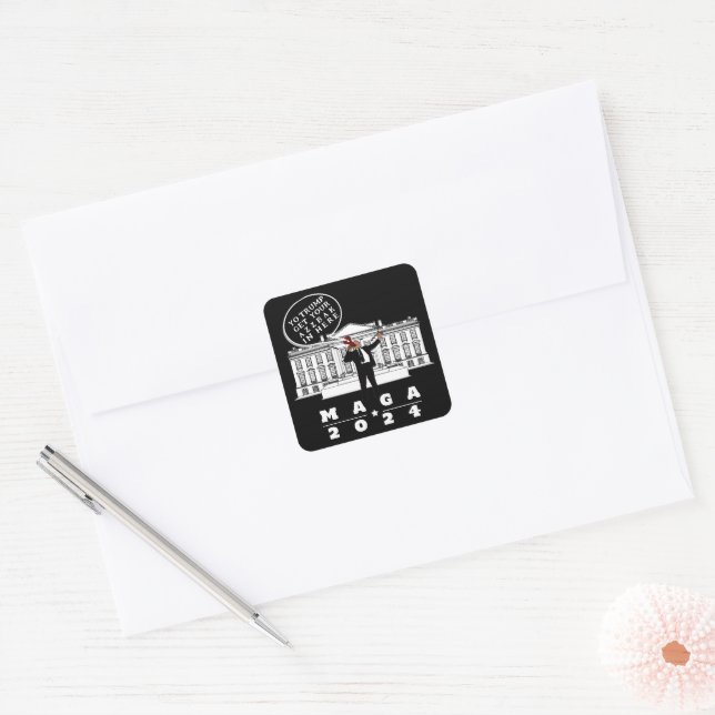 YO TRUMP SECRET SERVICE MAN SQUARE STICKER (Envelope)
