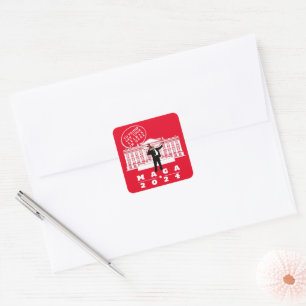 YO TRUMP SECRET SERVICE MAN SQUARE STICKER