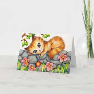 Yo-Yo Kitty - Cute Cat Greeting Card