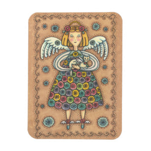 Yo Yo Quilt Angel MAGNET Primitive