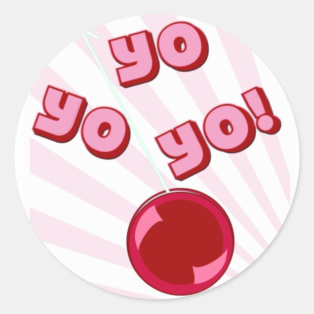 YO YO YO CLASSIC ROUND STICKER (Front)
