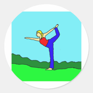 yoga1.jpg classic round sticker