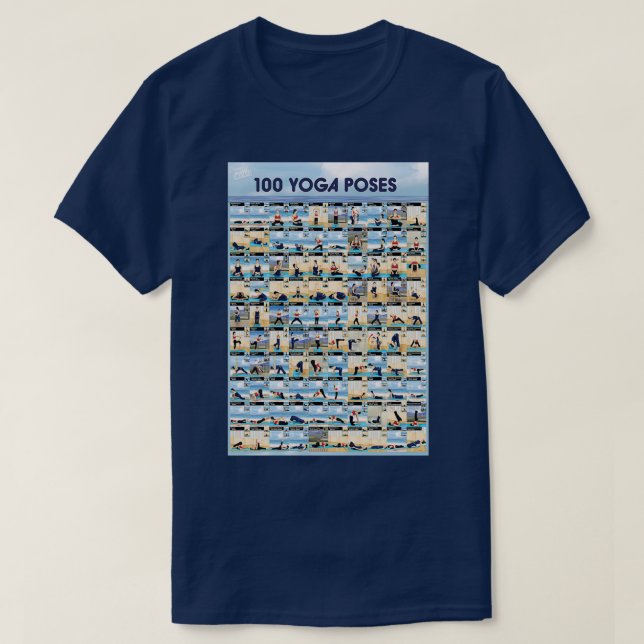 Yoga 100 Ashtanga Hatha Yoga Poses Long T-Shirt (Design Front)