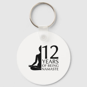 Yoga 12 Years Awesome Meditation Namaste 12th Birt Key Ring