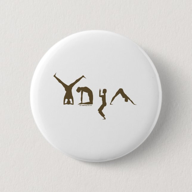 Yoga 6 Cm Round Badge (Front)
