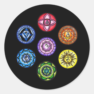 Yoga - 7 Chakras Energy Classic Round Sticker