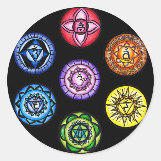 Yoga - 7 Chakras Energy Classic Round Sticker