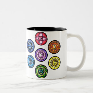 Yoga - 7 Chakras Energy Two-Tone Coffee Mug