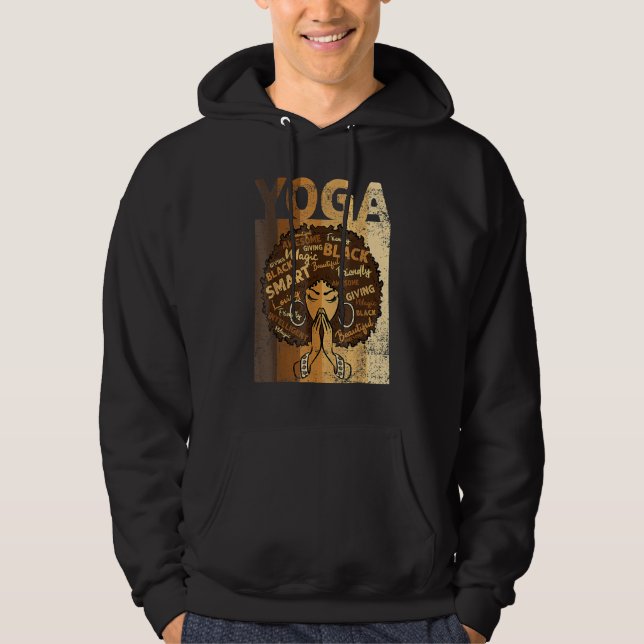 Yoga Afro Woman Black History Month BLM Melanin Ze Hoodie (Front)