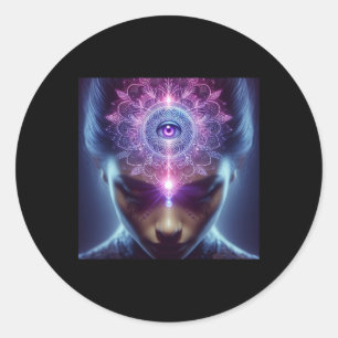Yoga Ajna Awareness Third Eye Chakra Brahman _1 Classic Round Sticker