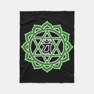 Yoga Anahata Heart Green Chakra Fleece Blanket