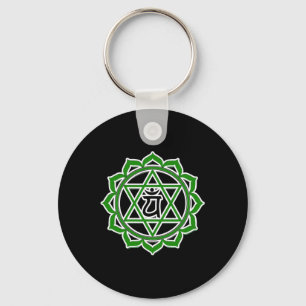 Yoga Anahata Heart Green Chakra Key Ring