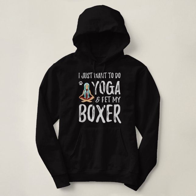 Yoga and Boxer for Funny Dog Mum Gift Idea Hoodie (Design Front)