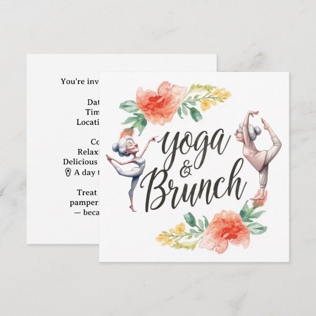 Yoga and Brunch  Invitation (Front/Back)