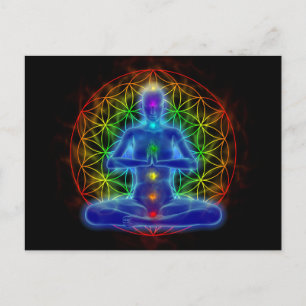 Yoga and meditation - flower of life postcard