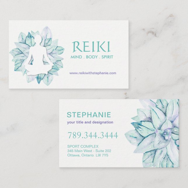 Yoga and Reiki Business Cards (Front/Back)