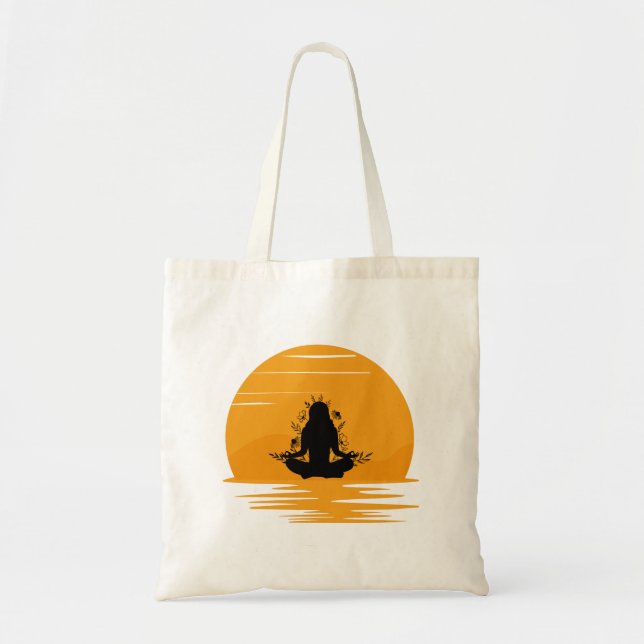 Yoga and Sunset Tote Bag (Front)