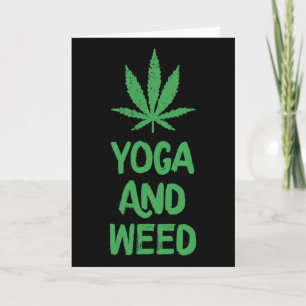 Yoga And Weed Leaf Funny Workout Gym Card