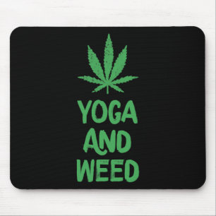 Yoga And Weed Leaf Funny Workout Gym Mouse Mat