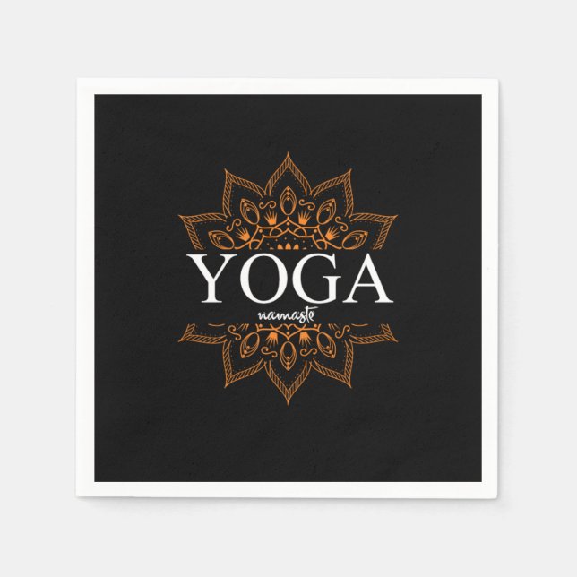 Yoga Asana Namaste Spiritual Meditation Buddhism G Napkin (Front)