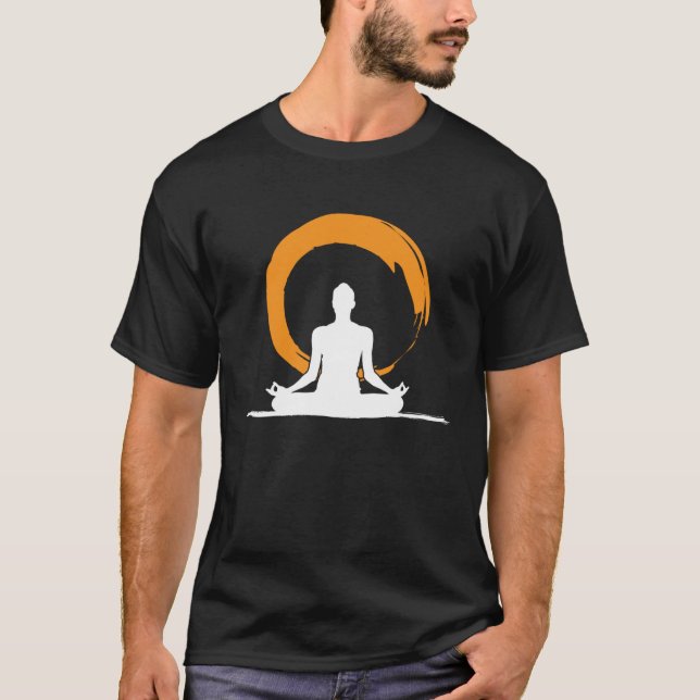 Yoga Asanas Lotus Seat Zen Circle Symbol Sun for Y T-Shirt (Front)