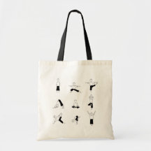 Yoga Asanas Minimalist Line Tote Bag