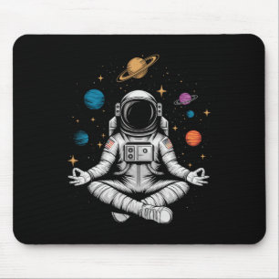 Yoga Astronaut Meditation Room Mouse Mat
