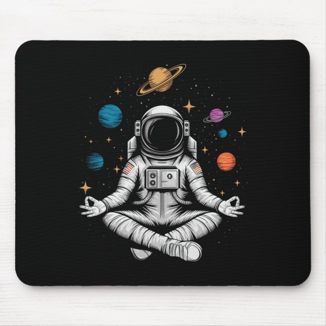 Yoga Astronaut Meditation Room  Mouse Mat (Front)