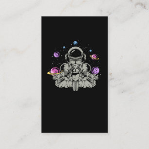 Yoga Astronaut Space Planets Business Card