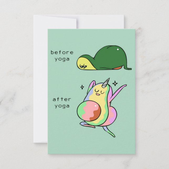 Yoga avocado | holiday gift RSVP card (Front)