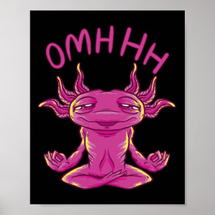 Yoga Axolotl Meditation Design Poster