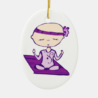 Yoga babe ceramic tree decoration