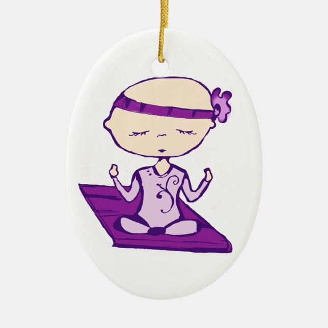 Yoga babe ceramic tree decoration (Front)