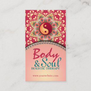 Yoga Balance Bohemian Flower YinYang Business Card