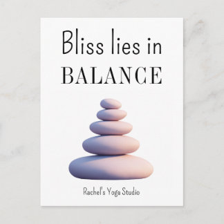 Yoga Balance Happiness Quote Inspirational Postcard