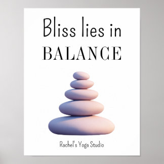 Yoga Balance Quote Meditation Energy Mindfulness Poster