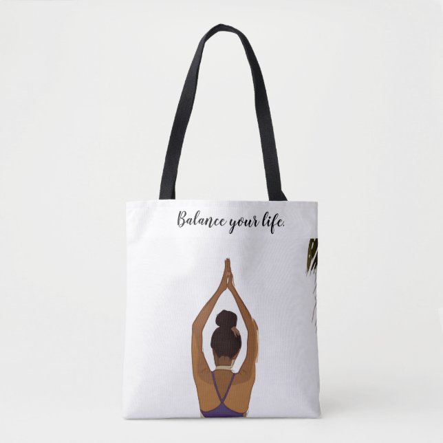 Yoga Balance your life woman posing yoga Tote Bag (Front)