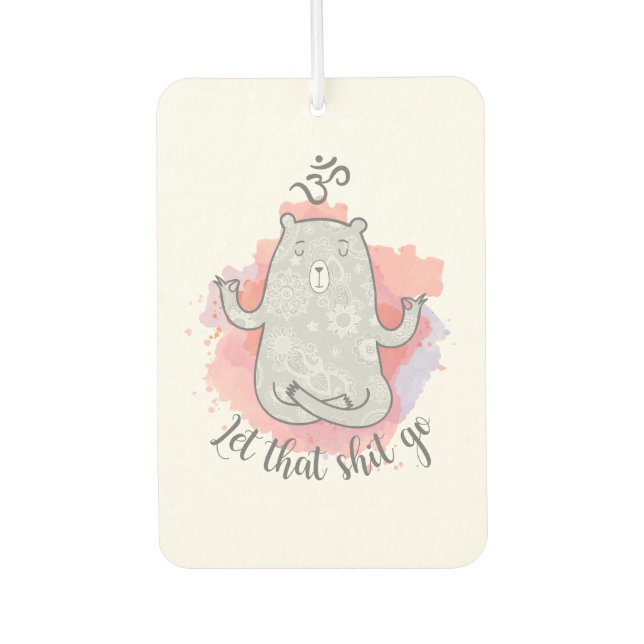 Yoga Bear Car Air Freshener (Front)