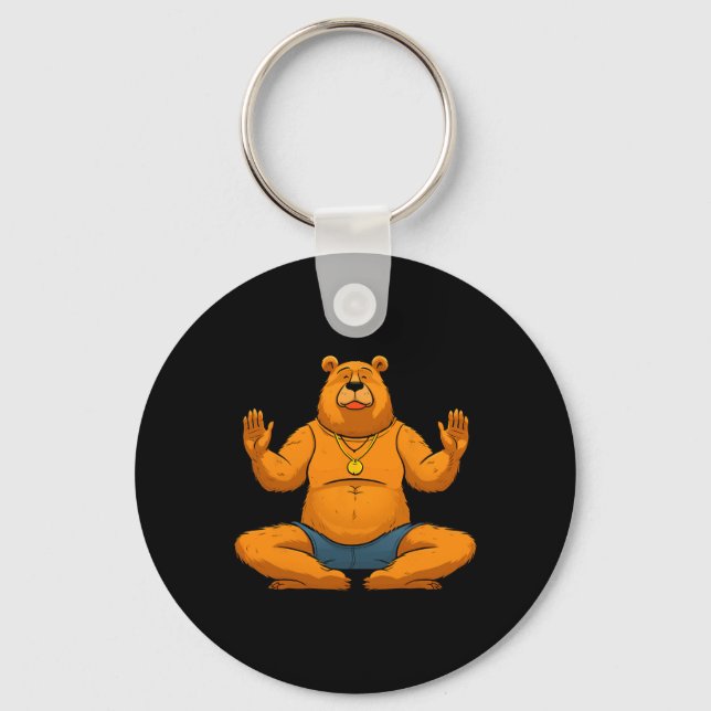 Yoga Bear  Key Ring (Front)