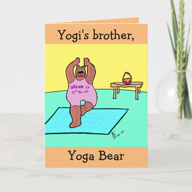 Yoga Bear Namaste greeting card (Front)