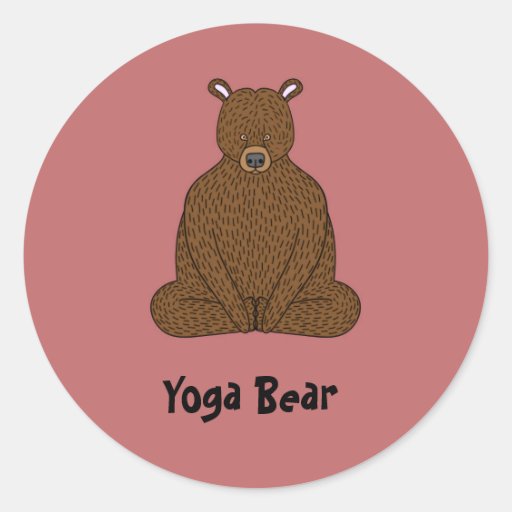 Image of "Yoga Bear" Round Sticker