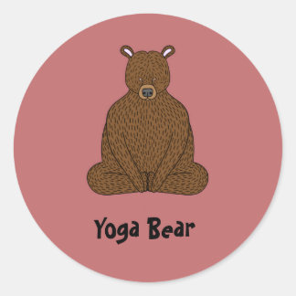 "Yoga Bear" Round Sticker