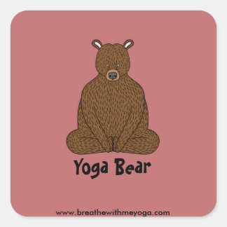 "Yoga Bear" Square Sticker