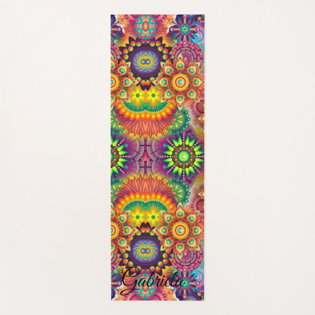 Yoga beautiful colours fitness Personalised YOGA Y Yoga Mat (Front)